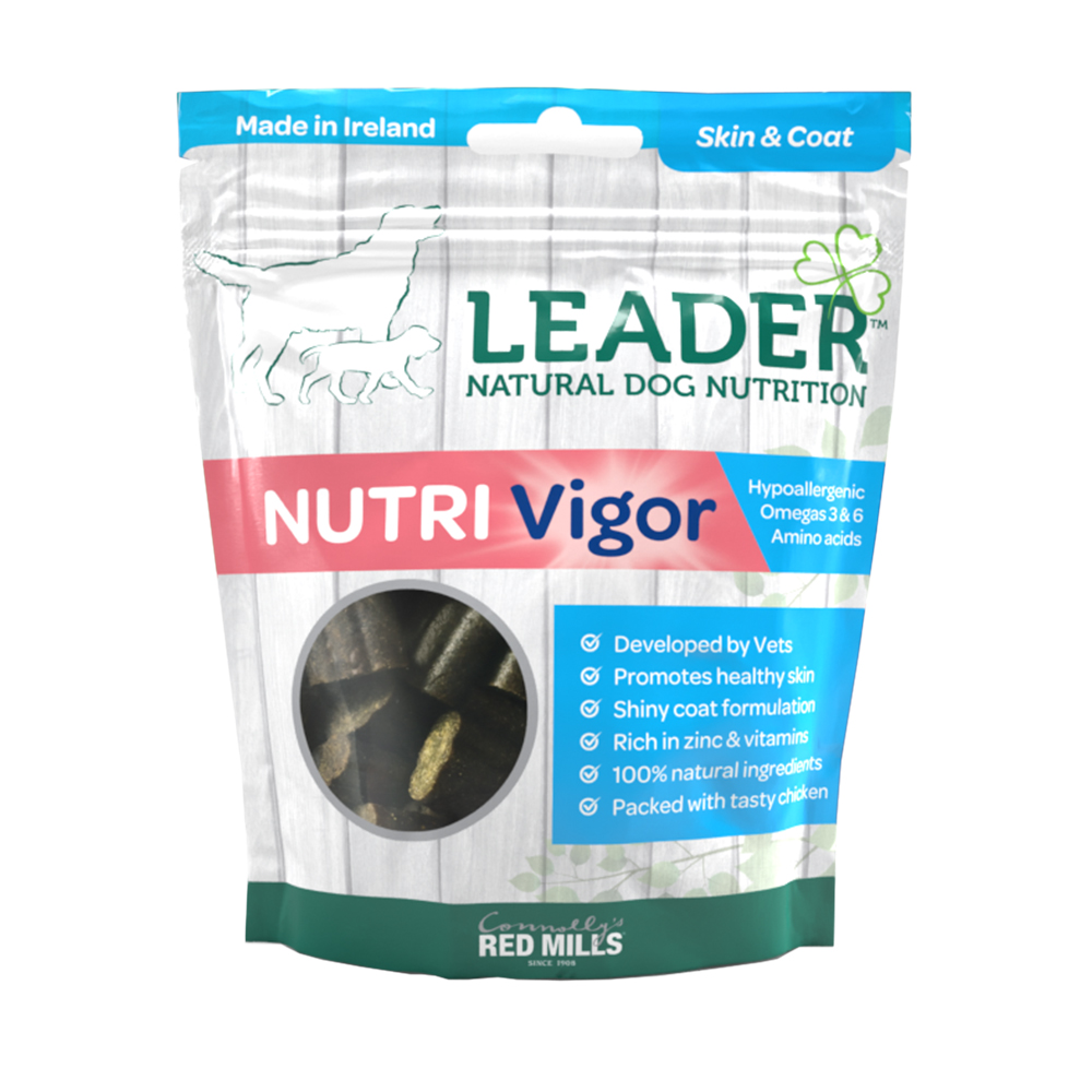 leader nutri vigor meaty dog treats for shiny coat and skin