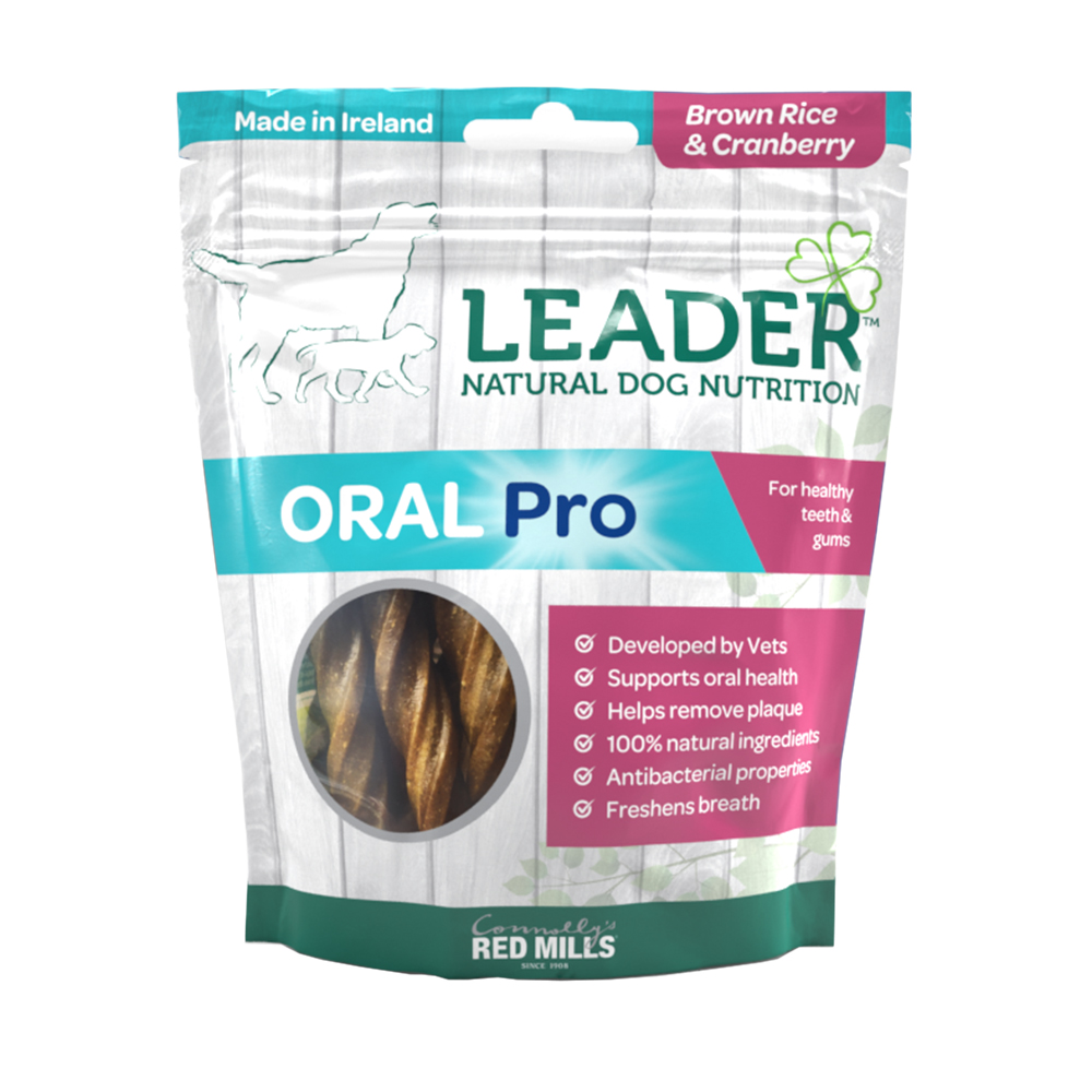 leader oral pro dental sticks help remove plaque brown rice and cranberry flavour